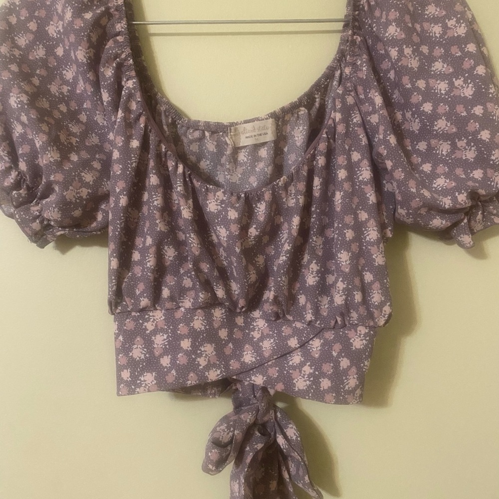 Altar'd State Lavender Floral Crop Top